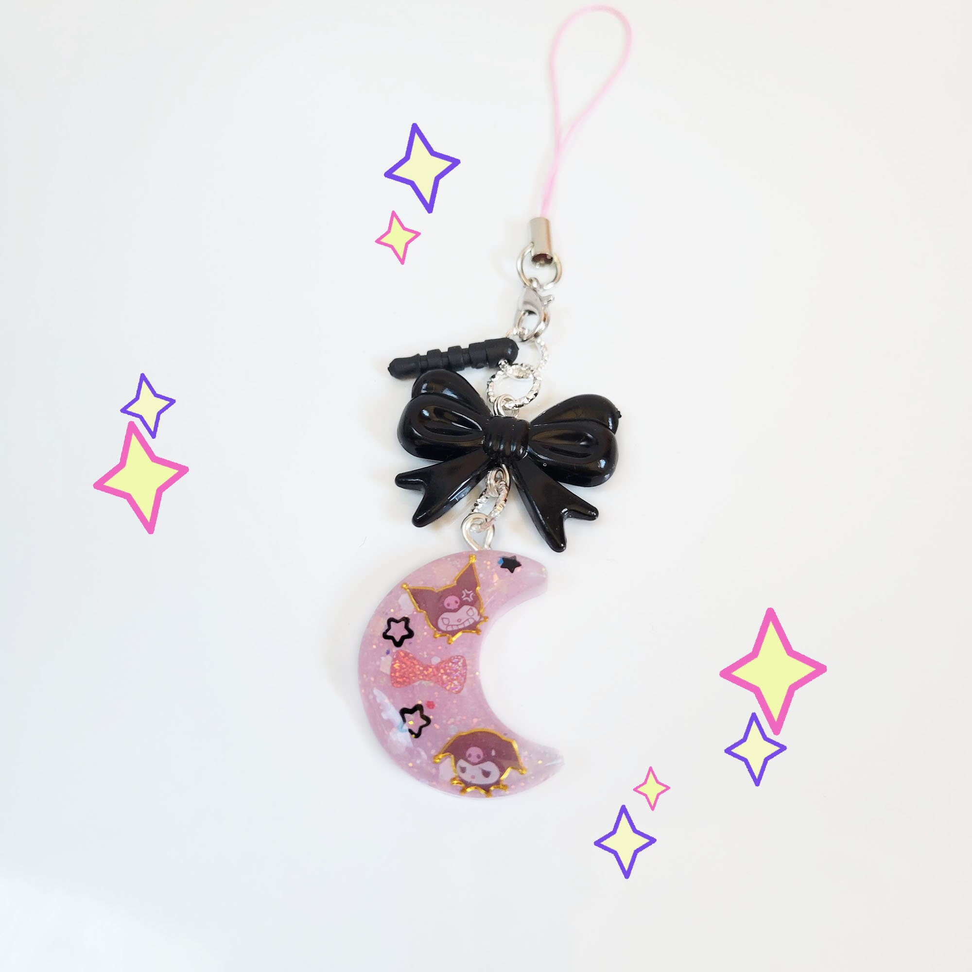 Pastel Goth Bunny acrylic pendant, goth keychain, rabbit pendant, harajuku  fashion, gothic lolita, witchcraft, kawaii keychain, rabbit gift