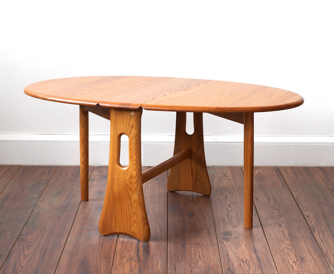 Ercol Drop Leaf Coffee Table Vintage Oval & Compact Etsy UK