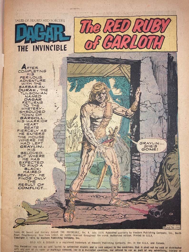 DAGAR THE INVINCIBLE # 8 Gold Key Comics, 1974 - Etsy
