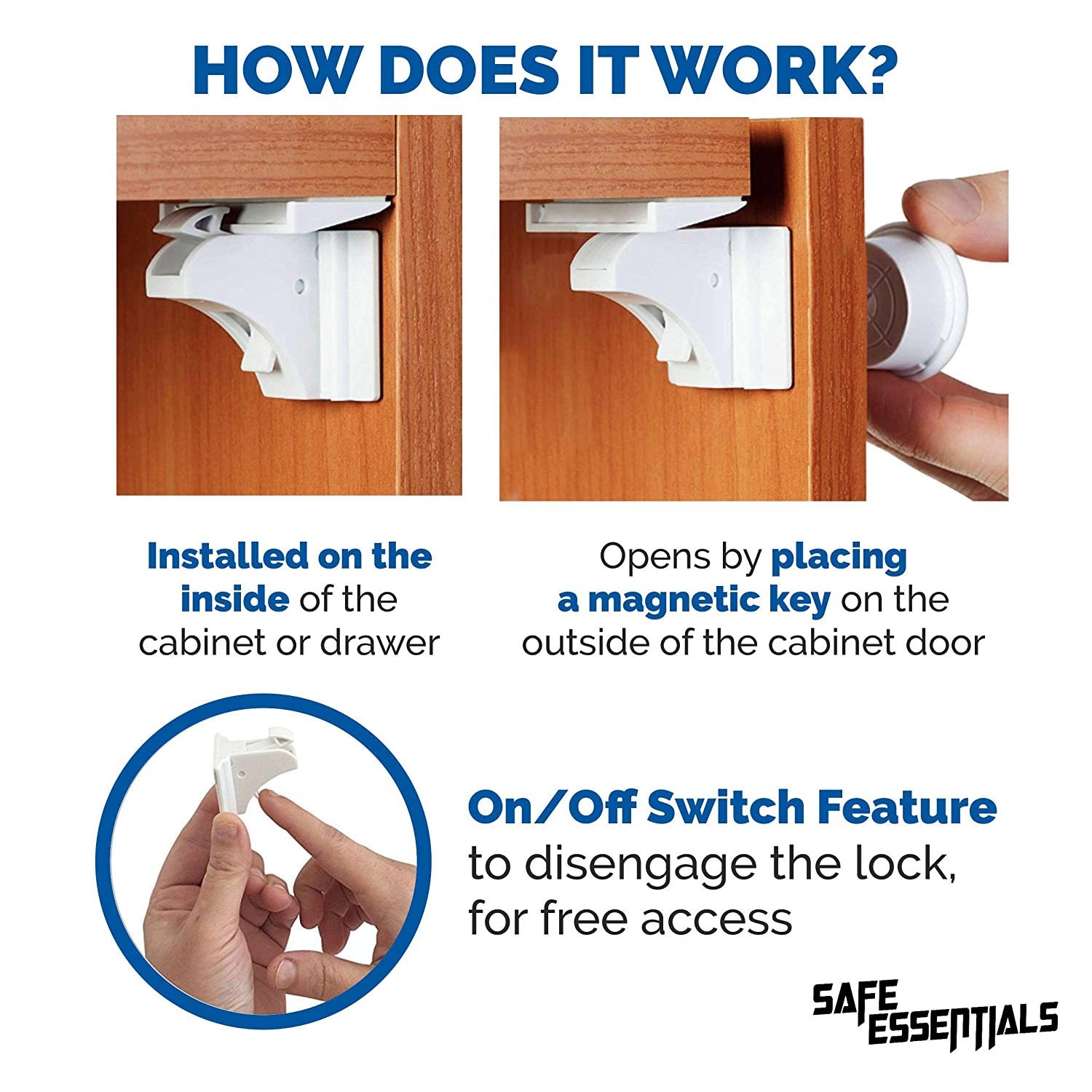 Safe Essentials8 Locks Baby Safety, Invisible