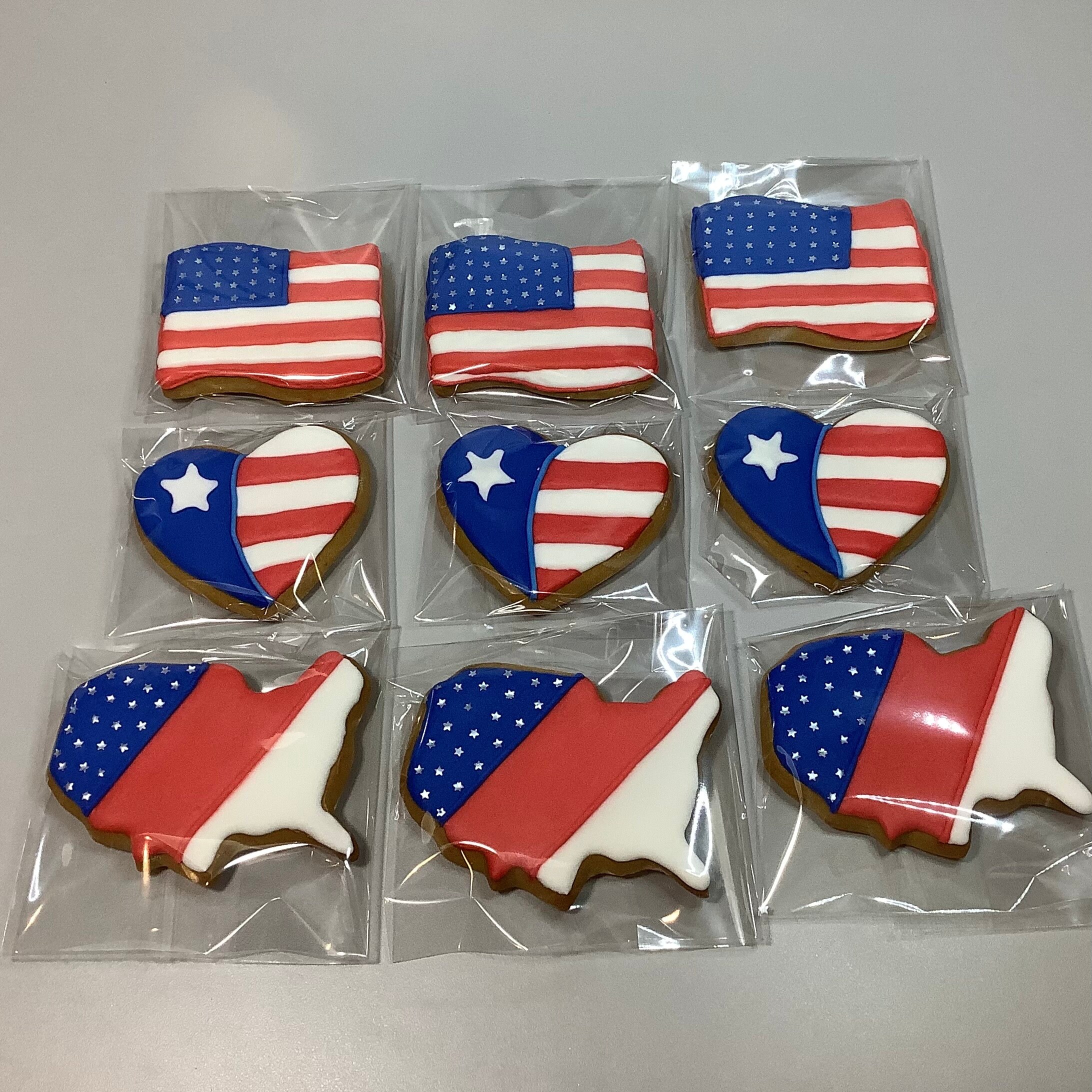 Memorial Day Theme Party Favors, Flag Day Cookies, Independent Day