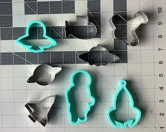 Space Cookie Cutters Set 8 pcs., plastic, metal.