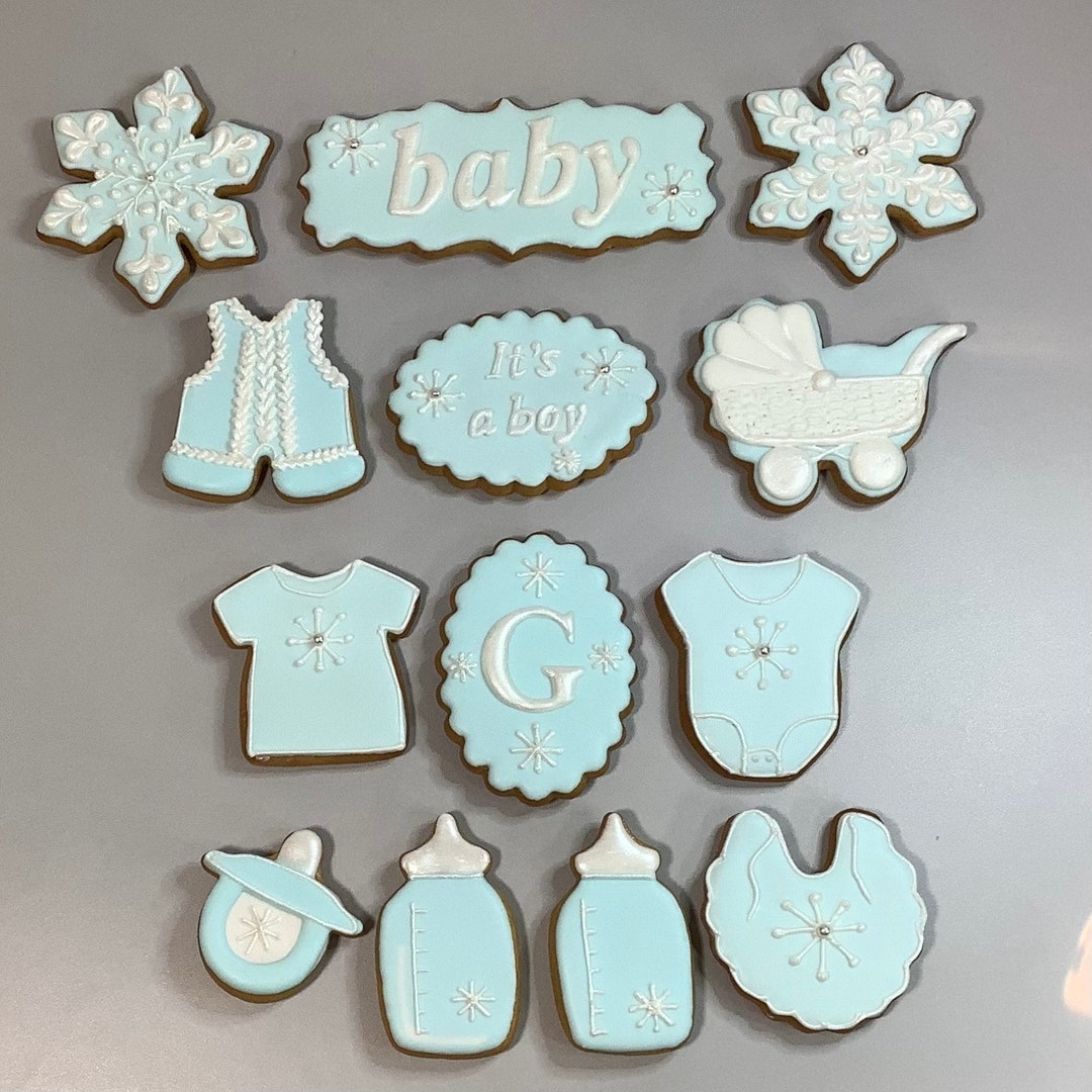 Winter Theme Baby Shower Cookies Baby Shower Sugar Cookies Etsy