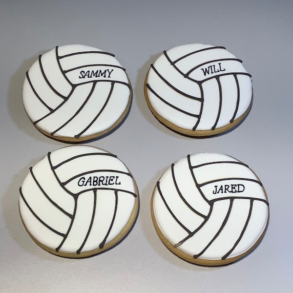 Volleyball Party Cookies, Gift set of "Volleyball Team" Cookies, Sports Banquet Favors, Sports Theme Cookies, 3”.