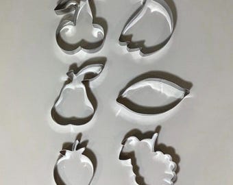 Fruit Cookie Cutters, Set 6 pcs., metal.