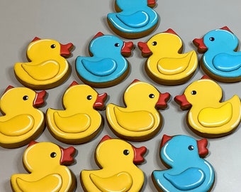 Baby Duck Cookie Favors, Duckling Cookies for Baby Showers, Rubber Ducky Cookies, Baby Shower Party Favors, Ducky Cookies, 3”.