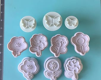 Cookie Cutters Set 10 pcs., Butterfly, Flower, plastic.