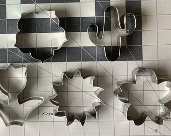 Flower Cookie Cutters, Set 5 pcs., metal.