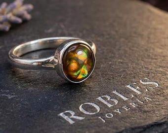 Mexicaanse vuuragaatring van 950 sterlingzilver – handgemaakte sieraden met beschermende stenen