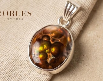Mexikanischer Feuer Achat Anhänger: 950 Silber minimalistische Lünette, Unisex Schmuck