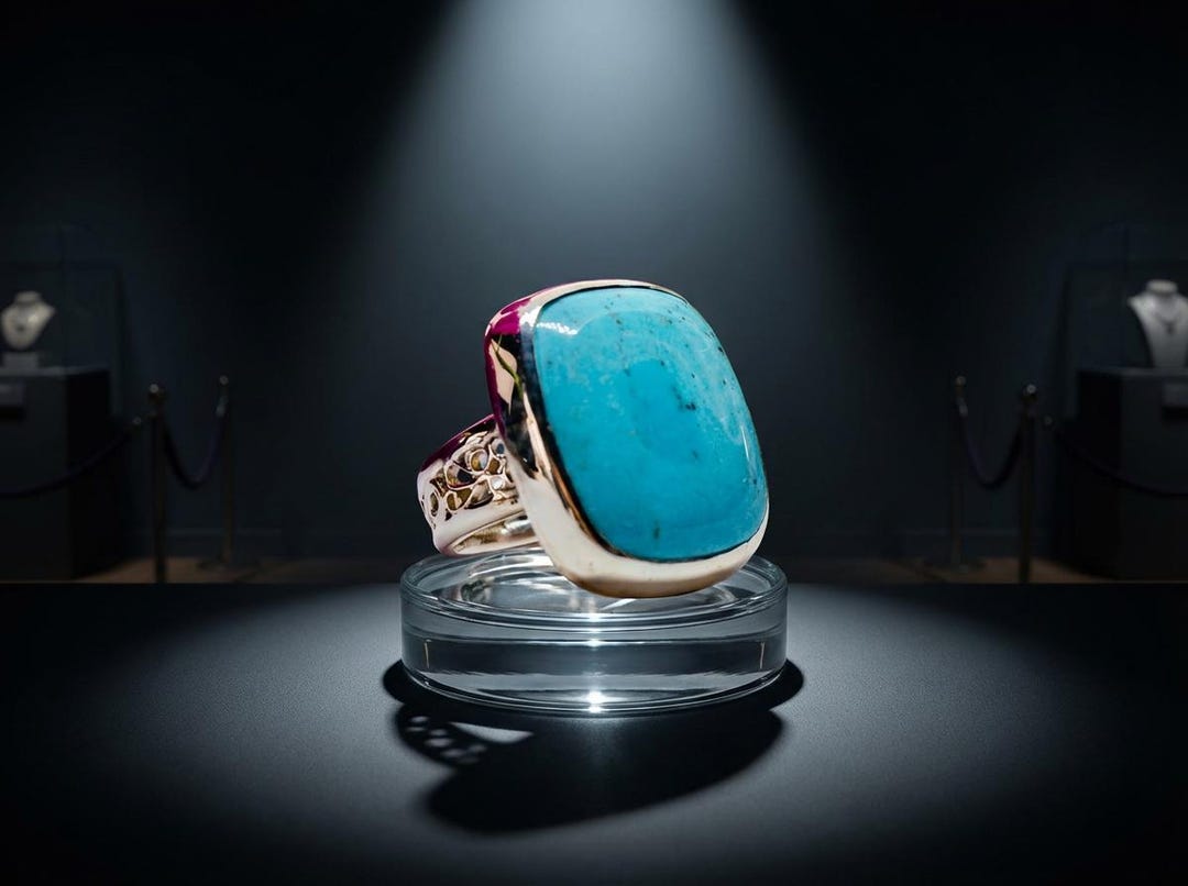 Large Turquoise Statement Ring in Sterling Silver– Sleeping Beauty ...