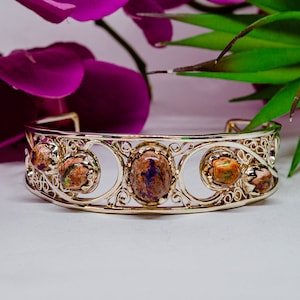Mexican Fire Opal Bracelet – Handmade Silver Bangle, Healing Spiritual Jewelry, Artisan Protective Gift