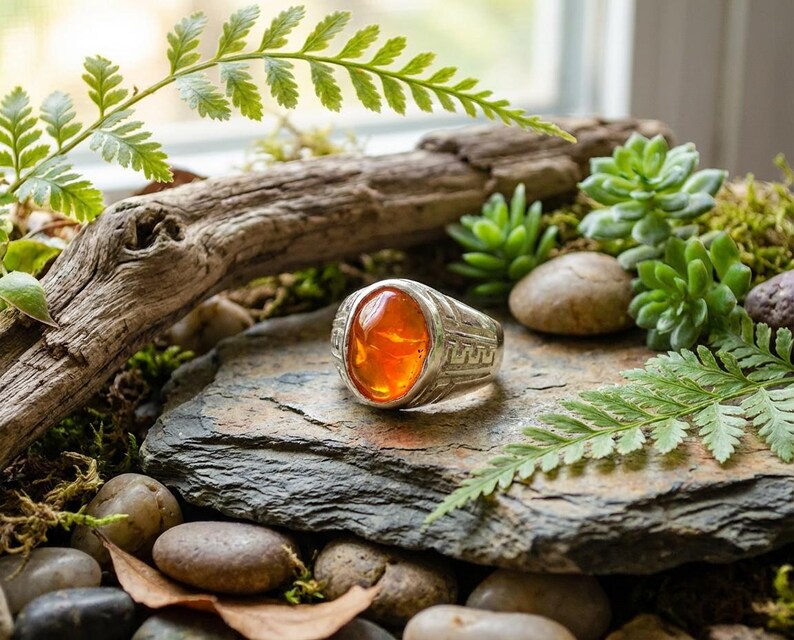Mexican Opal Silver Ring – Handmade Artisan Statement piece, Grecas Design, One of a Kind image 15