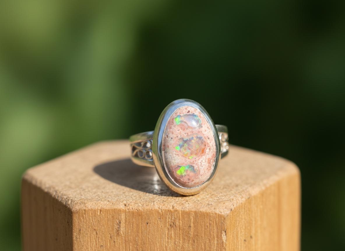 メキシカンランドスケープオパールリング – ハンドメイド950シルバー