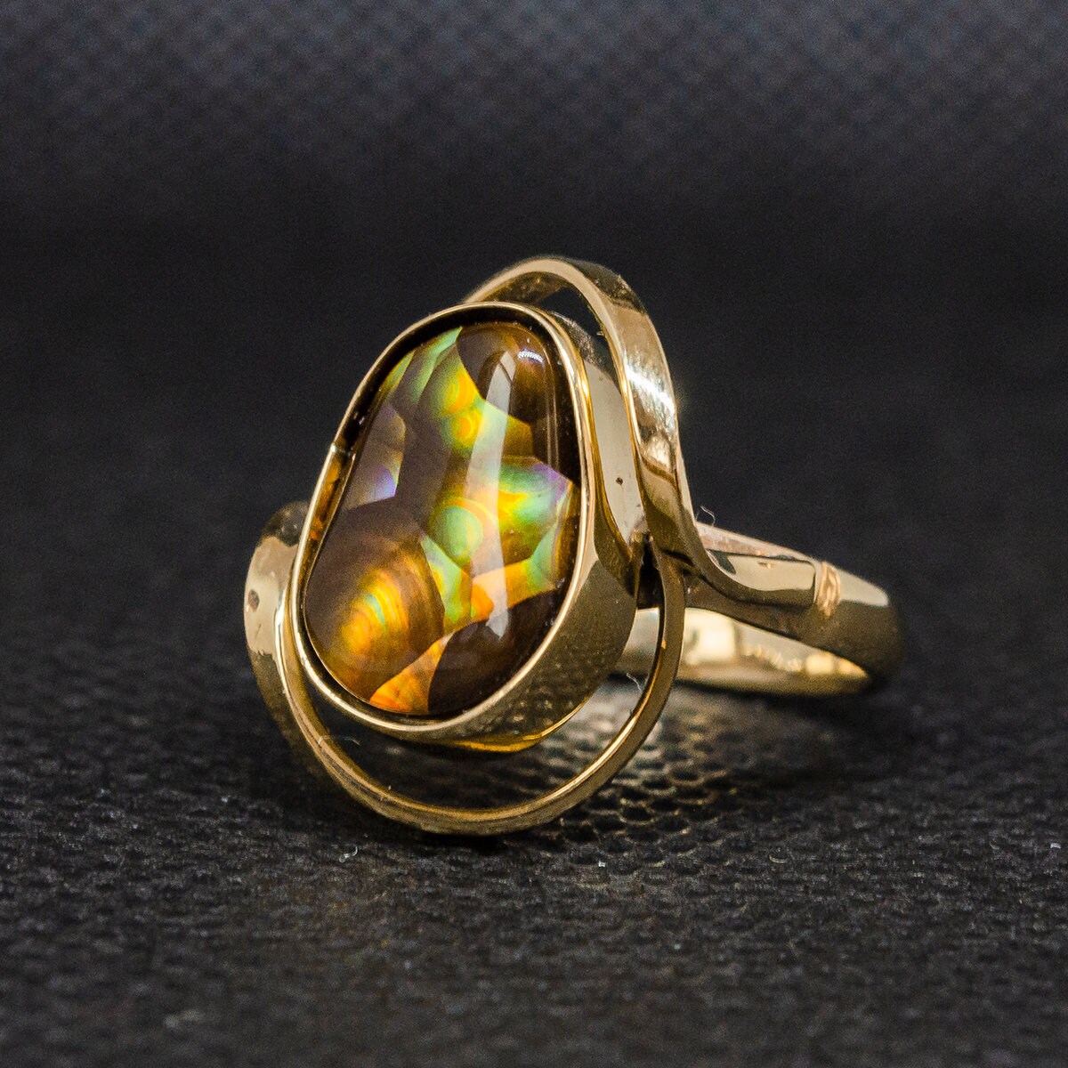 Fire Agate Ring Imperial Fire Agate Artistic Gold Ring Etsy UK