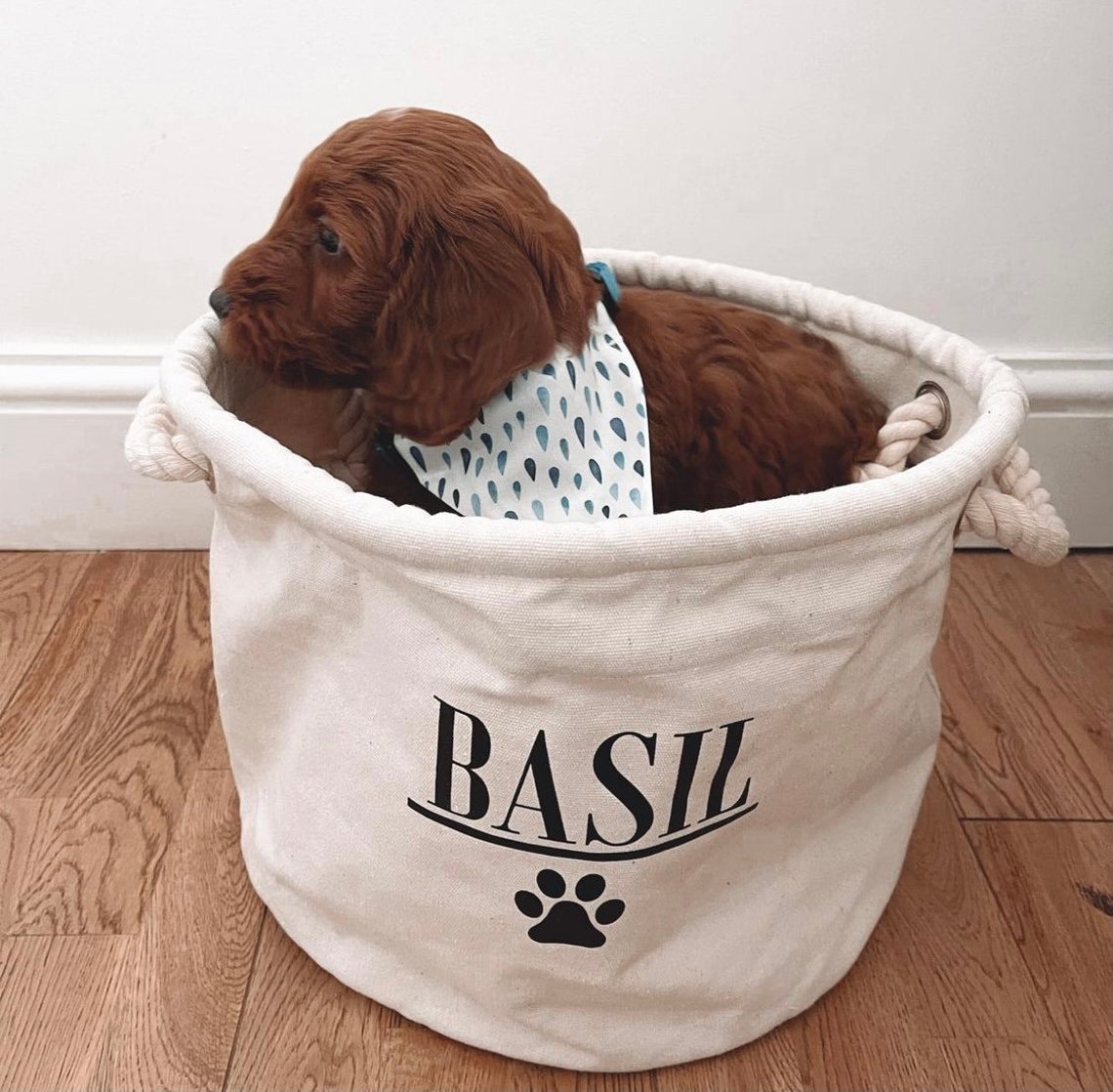 Personalised dog / child toy basket Dog toy storage Etsy