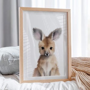 Baby Kangaroo print - Australian Animal printable wall art - Australian native baby animal prints - Nursery decor and above bed wall decor