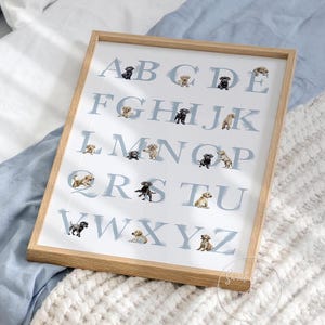 LABRADOR Alphabet Print. Black Lab and Yellow Lab Puppy ABC Poster ...