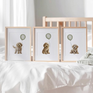 GOLDENDOODLE kinderkamer prints 3-delige kunst aan de muur - Goldendoodle kunst hondenkwekerij decor, hondenkwekerij kunst en puppy kinderkamer decor, afdrukbare kunst GD
