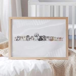A group of puppies Nursery Print for a Puppy Themed Nursery, Puppy Art Print, Nursery Wall Art Puppy, Puppy Nursery Decor, Nursery Prints