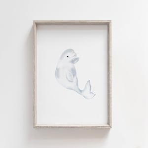 BELUGA WHALE, Beluga Whale Print, Whale Print, Whale Wall Art, Whale Nursery Art, Kids Room Decor, Ocean Nursery, Nautical Wall Art