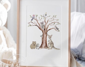 AUSTRALIAN ANIMAL Nursery Print, PRINTABLE Wall Art, Digital Download, Animal Group Print, Nursery Wall Art, Australian Nursery Poster
