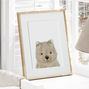 Impresión WOMBAT, arte de pared de animales de vivero, vivero australiano, impresión de vivero de animales australianos, arte de pared imprimible, cartel de animales bebés
