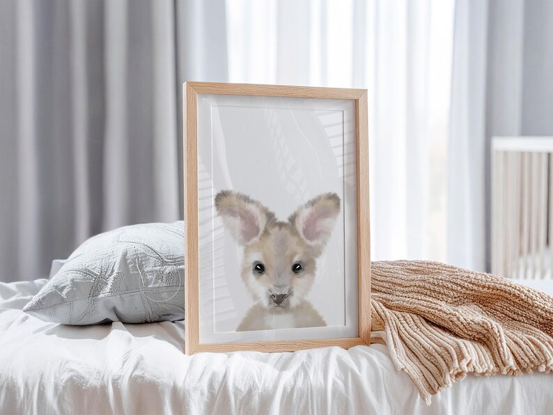 KANGAROO Print Australian Animal Wall Art | Printable Digital Download | Cute Joey for a Kangaroo Nursery or Australian Nursery image 1