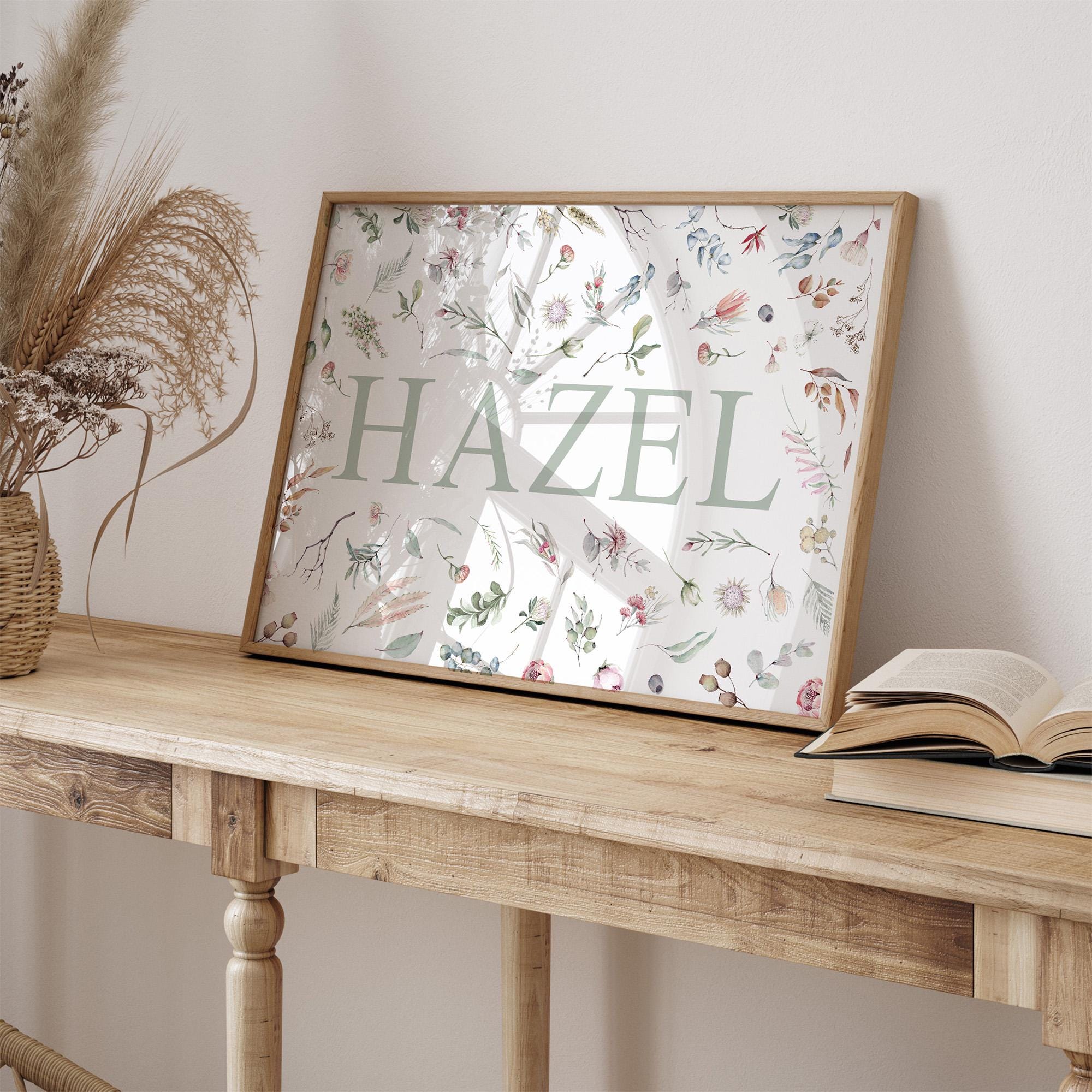 Personalized Wildflower Name Print | Custom Floral Nursery Wall Art for ...