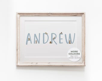 GOLDENDOODLE Custom Personalized Boy Baby Name Print for Dog Nursery Decor, Dog Nursery Prints Nursery Wall Art, Custom Name Print GD