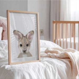 KANGAROO Print Australian Animal Wall Art | Printable Digital Download | Cute Joey for a Kangaroo Nursery or Australian Nursery image 2