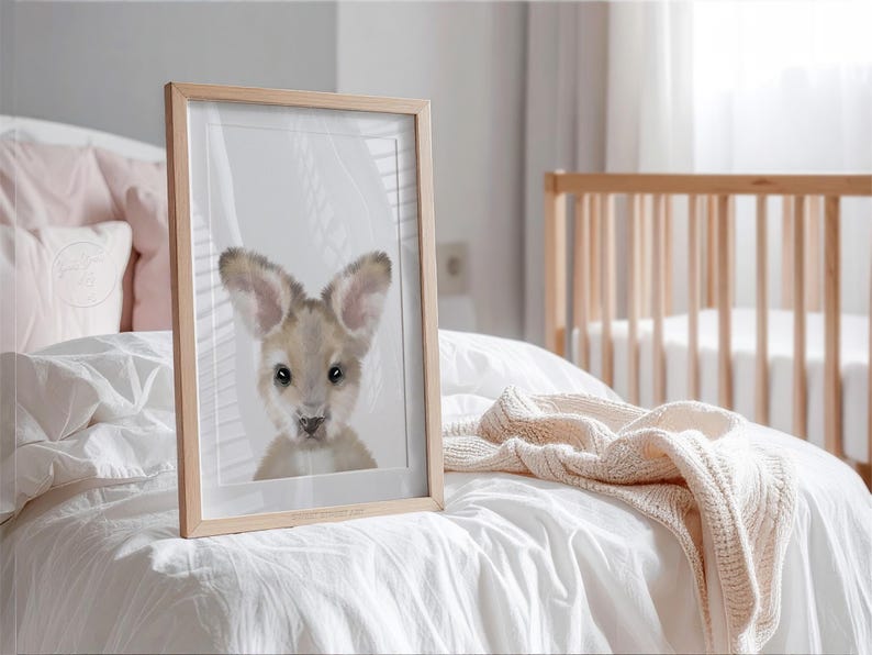 KANGAROO Print Australian Animal Wall Art | Printable Digital Download | Cute Joey for a Kangaroo Nursery or Australian Nursery image 2