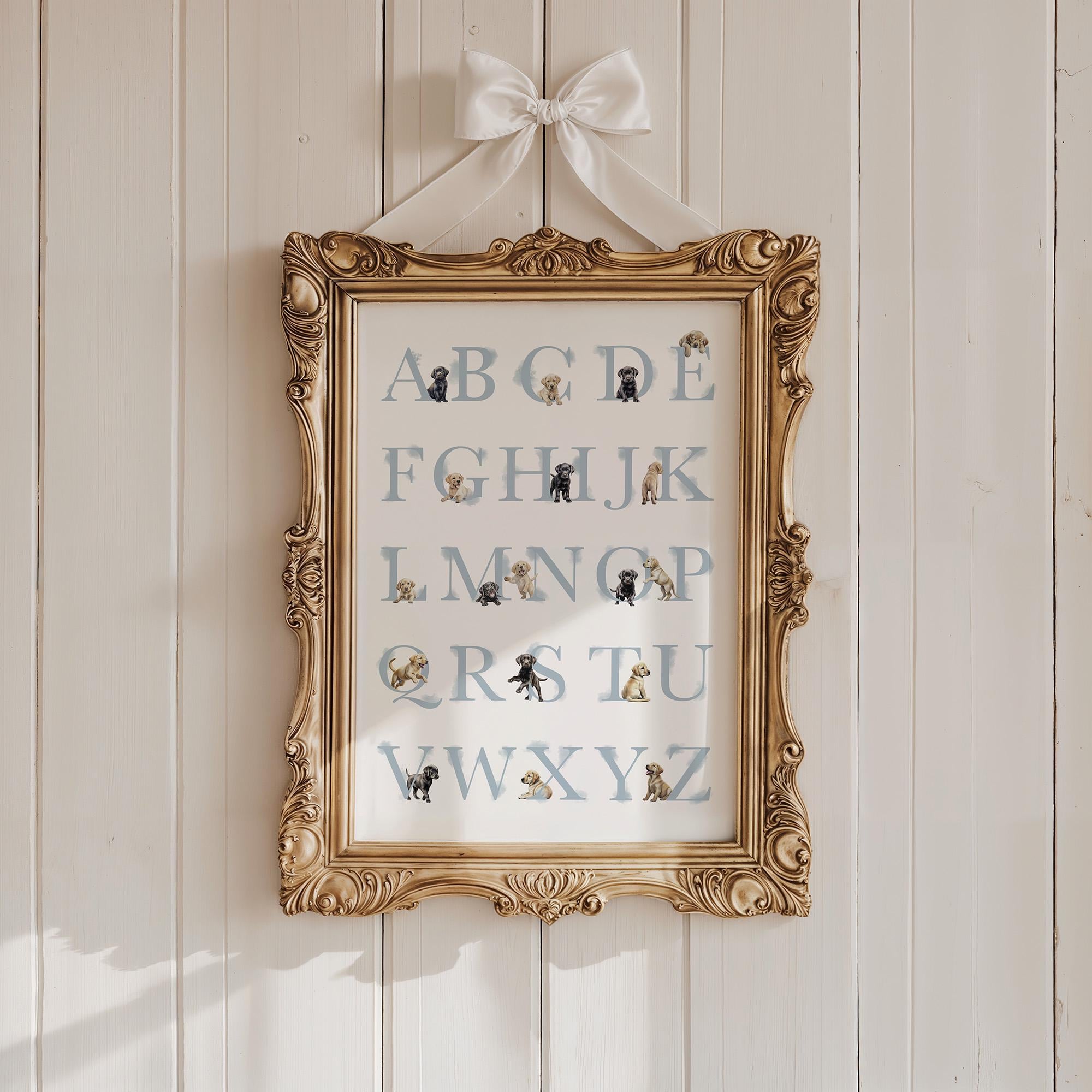 LABRADOR Alphabet Print. Black Lab and Yellow Lab Puppy ABC Poster ...