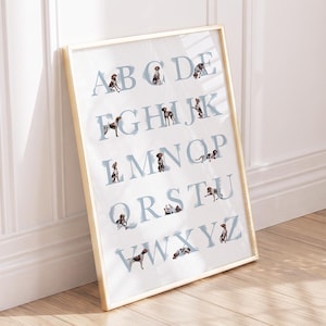 German Shorthaired Pointer Alphabet Poster | Dog Nursery Wall Art, ABC Printable Puppy Décor, Digital Download, Baby Shower Gift for Boy GSP