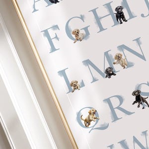 LABRADOR Alphabet Print. Black Lab and Yellow Lab Puppy ABC Poster ...
