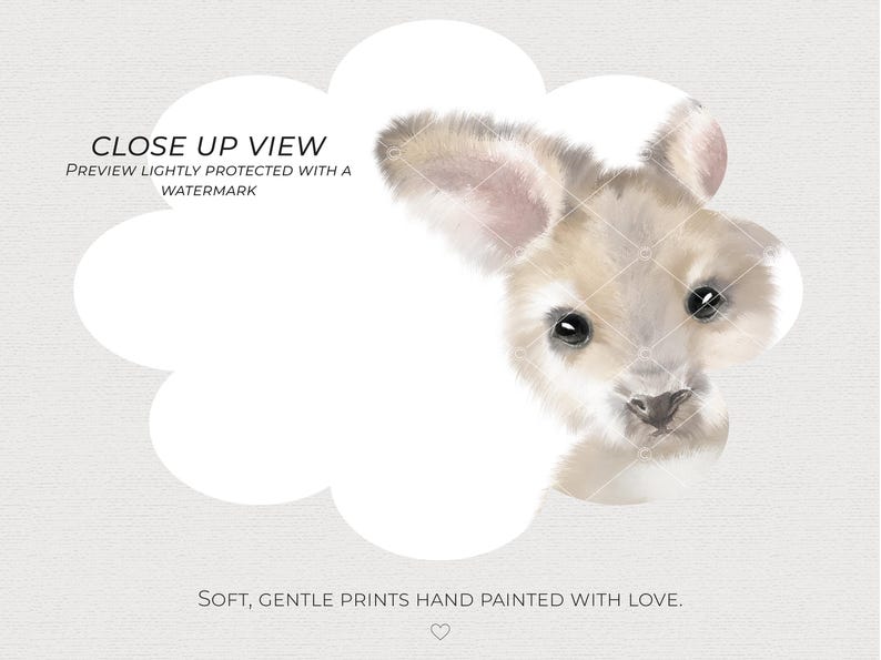 KANGAROO Print Australian Animal Wall Art | Printable Digital Download | Cute Joey for a Kangaroo Nursery or Australian Nursery image 3