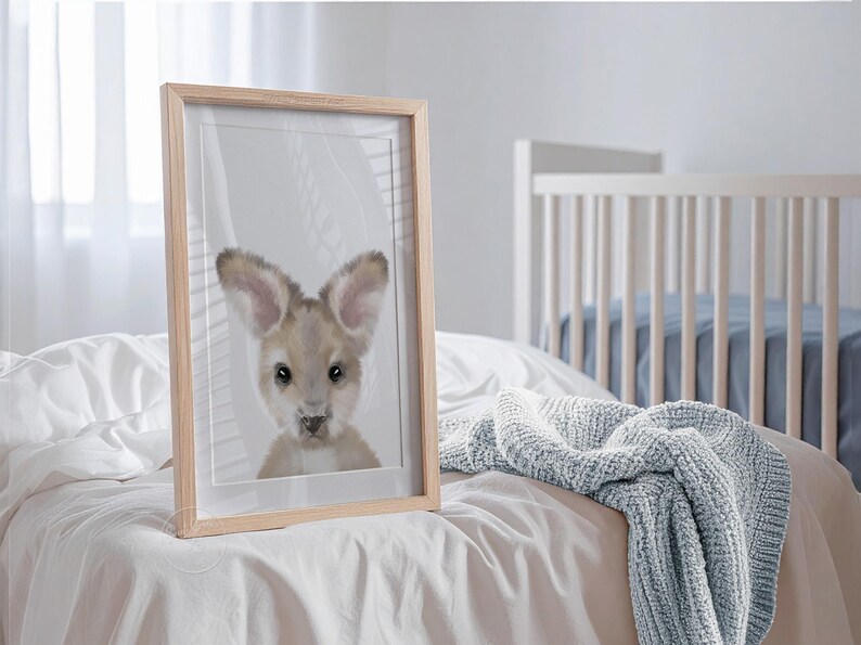 KANGAROO Print Australian Animal Wall Art | Printable Digital Download | Cute Joey for a Kangaroo Nursery or Australian Nursery image 4