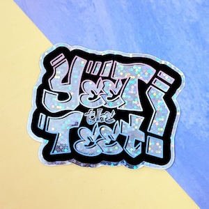Yeet The Teet! Trans Pride 2.5&quot; Holographic Vinyl Sticker
