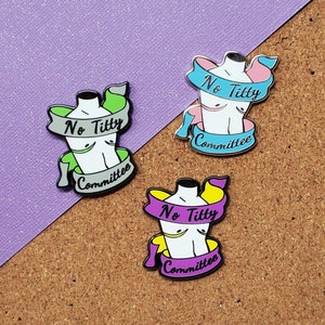 No Titty Committee Trans Pride Top Surgery 1.5” Hard Enamel pin