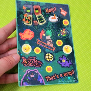 Splatoon Grizzco Salmon Run Holo Vinyl Sticker Sheet