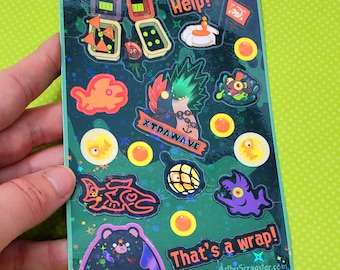 Splatoon Grizzco Salmon Run Holo Vinyl Sticker Sheet