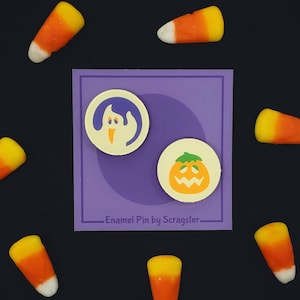 Halloween Cookie Ghost Pumpkin Mini Pin 1" Dyed Enamel Pin Set