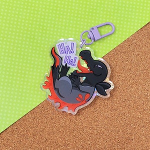 Fire Lizard 2.5&quot; Holo Acrylic Keychain