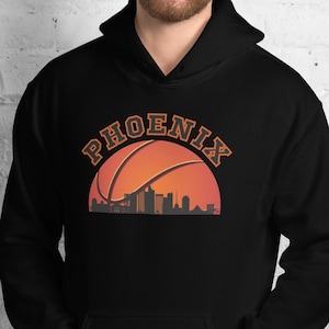 Phoenix Basketball Hoodie | PHX AZ Arizona Skyline Sunset Unisex Sweatshirt for Fans & Players