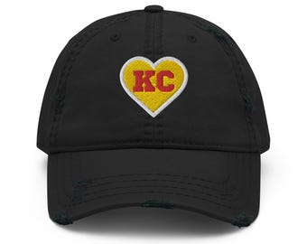 Kansas City Heart Dad Hat | KC Pride, Distressed Cotton Twill