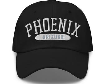 Broderad Phoenixhatt | Arizonahatt | Snyggt solskydd | Justerbar keps för friluftsliv och resenärer