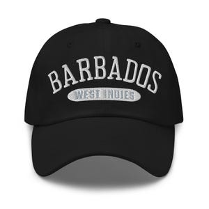Barbados Cap Embroidered, Caribbean Hat, West Indies Hat, Tropical Island Style Baseball Cap for Travel & Casual Wear