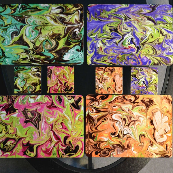Retro Marbling Placemats Coasters