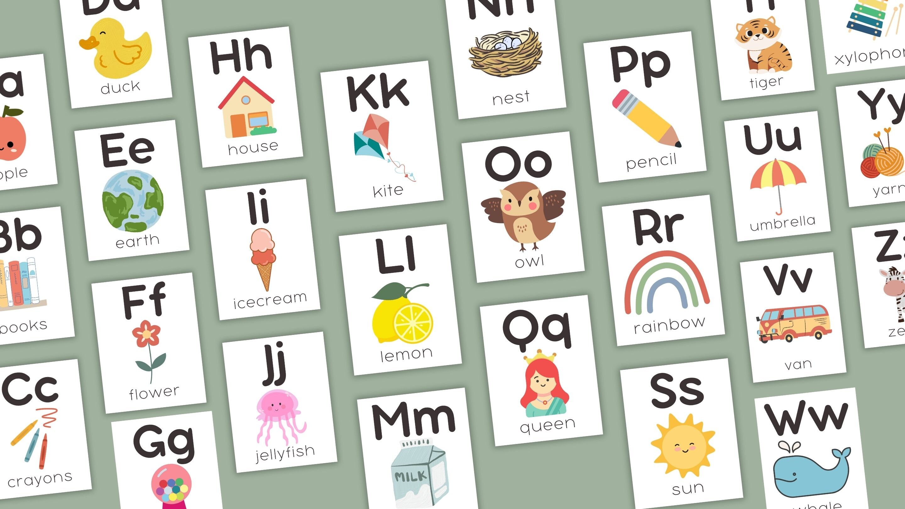 Alphabet Flash Cards, ABC, Children, Kids, Montessori, Classroom ...