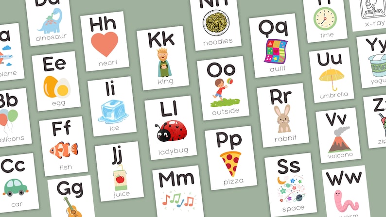 Alphabet Flash Cards, ABC, Children, Kids, Montessori, Classroom ...